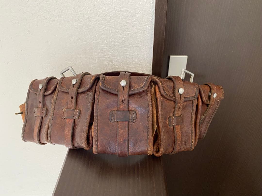 希少 スウェーデン軍 M1910 本革 バンダリア 5弾薬ポーチ 当時物