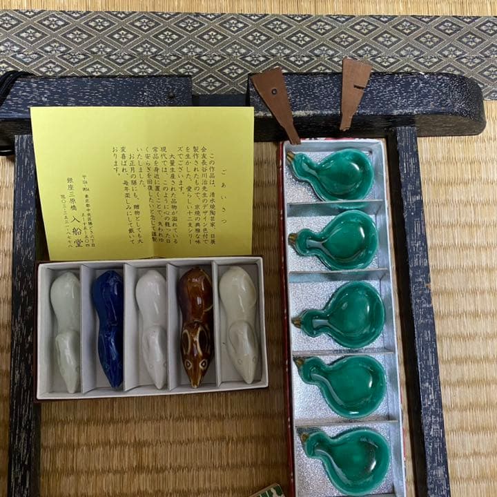 【匿名配送】三味線　和楽器　楽器　入船堂　箸置き　等　セット