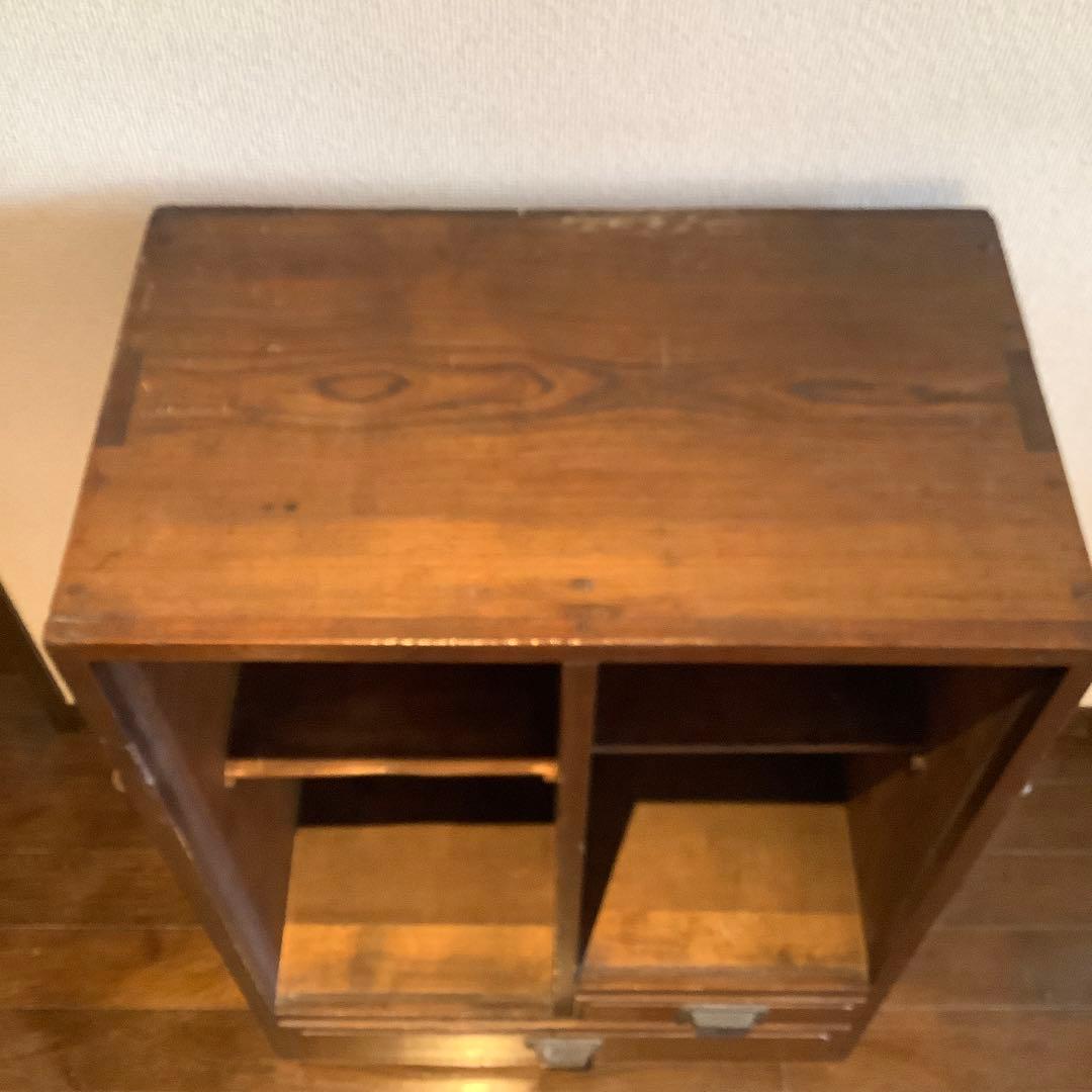 アンティーク　木製ラック引き出し付き