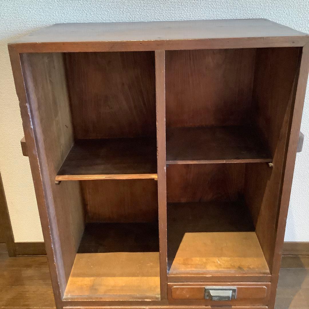 アンティーク　木製ラック引き出し付き