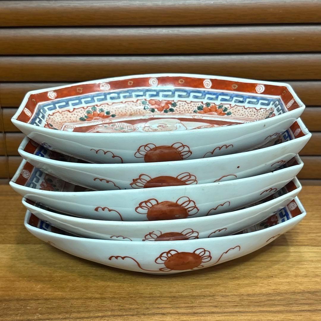 江戸時代　古伊万里　長皿　五枚