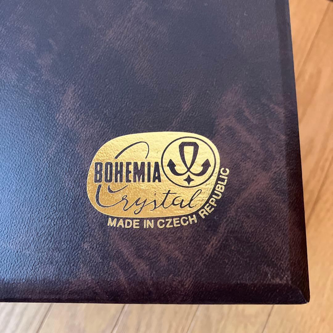 BOHEMIA ボヘミアグラス　ブルーラスターローズ　クリスタル　花瓶　箱付