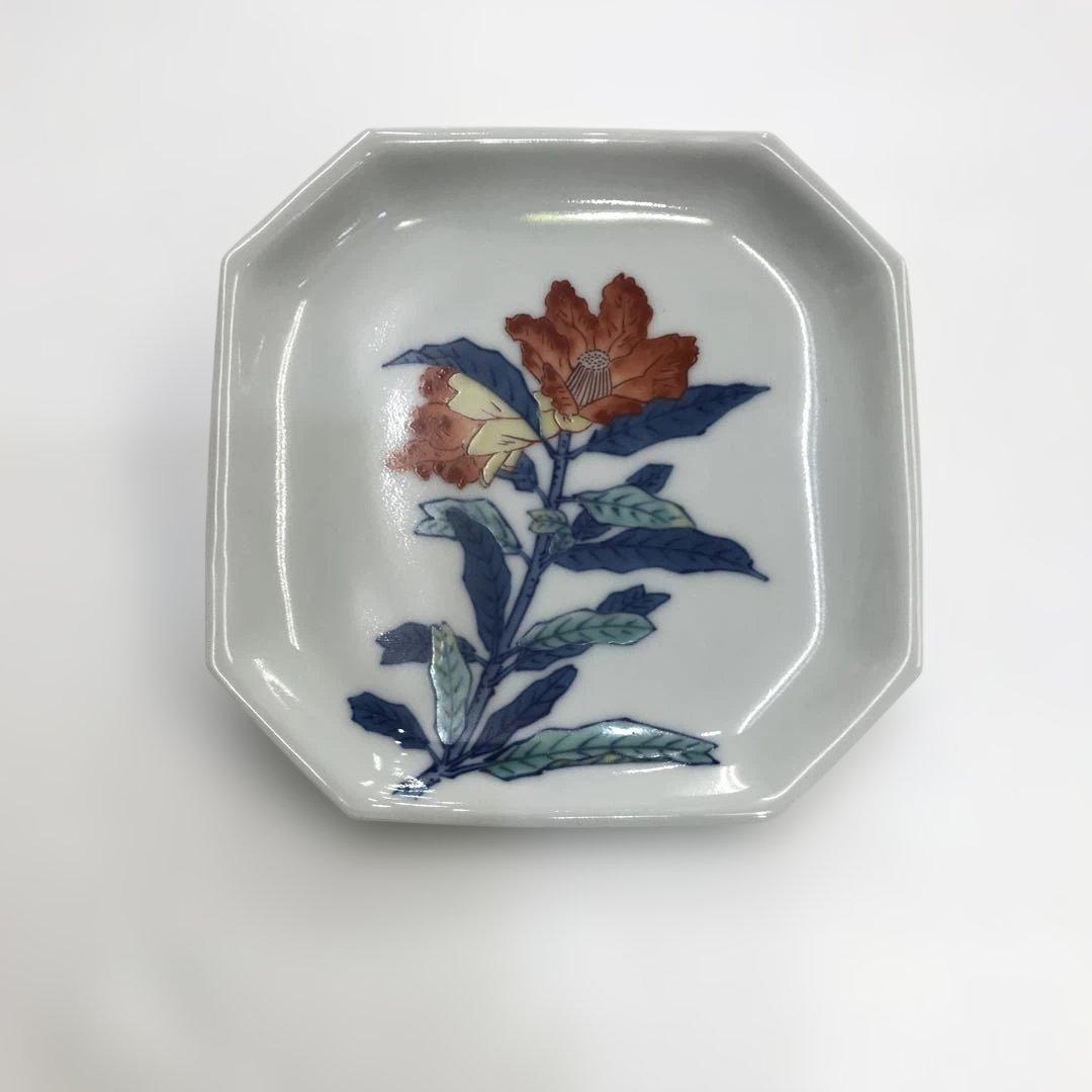 有田焼 人間国宝 十三代 今泉今右衛門 色鍋島 錦 角皿 5枚セット