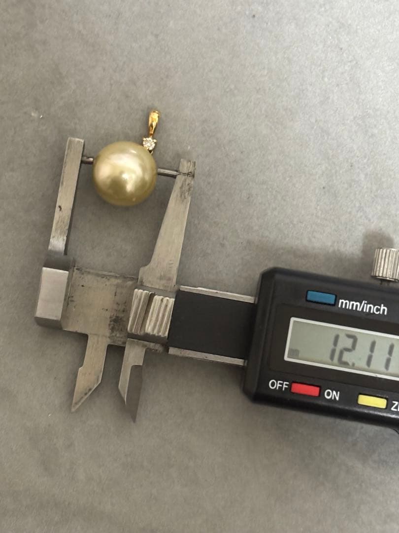 ペンダントトップ　K18 トップ　真珠　パール　12mm ダイヤ