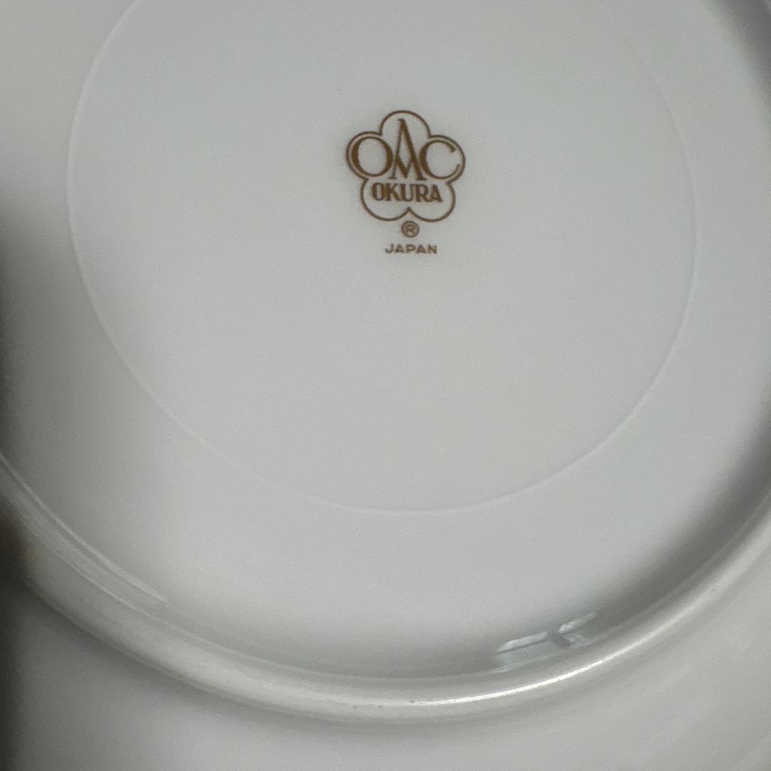 新品未使用　大倉陶園　JAPAN OKURAブルー ローズ 銘々皿　3枚セット