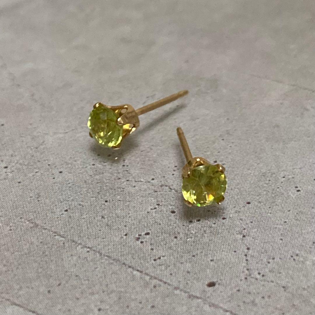 天然石 希少石 スフェーン スタッドピアス 4mm 14kgf