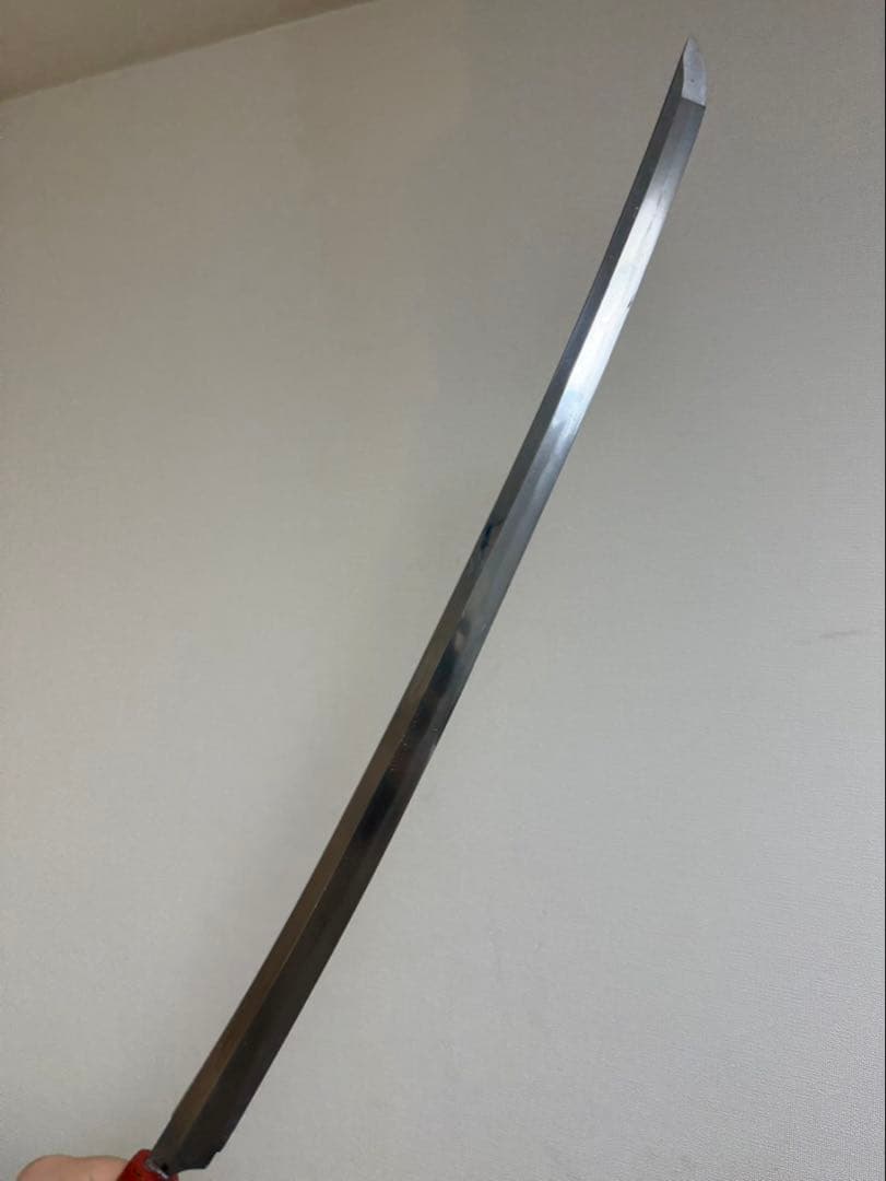 玉鋼製包丁　鑑賞用美術研磨。受注生産　両鎬　鮪包丁　刺身包丁　2尺　特注柄