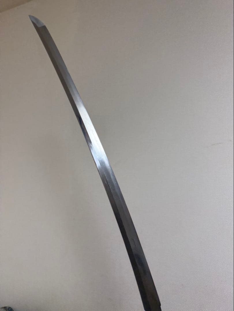 玉鋼製包丁　鑑賞用美術研磨。受注生産　両鎬　鮪包丁　刺身包丁　2尺　特注柄