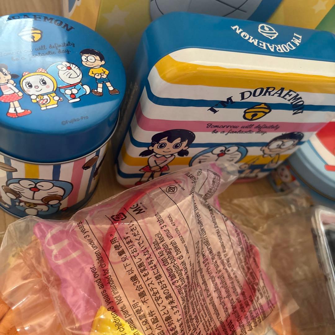 ドラえもん　貯金箱　ギフトセット　ハッピーセットおもちゃ　空缶　バッグ　まとめ