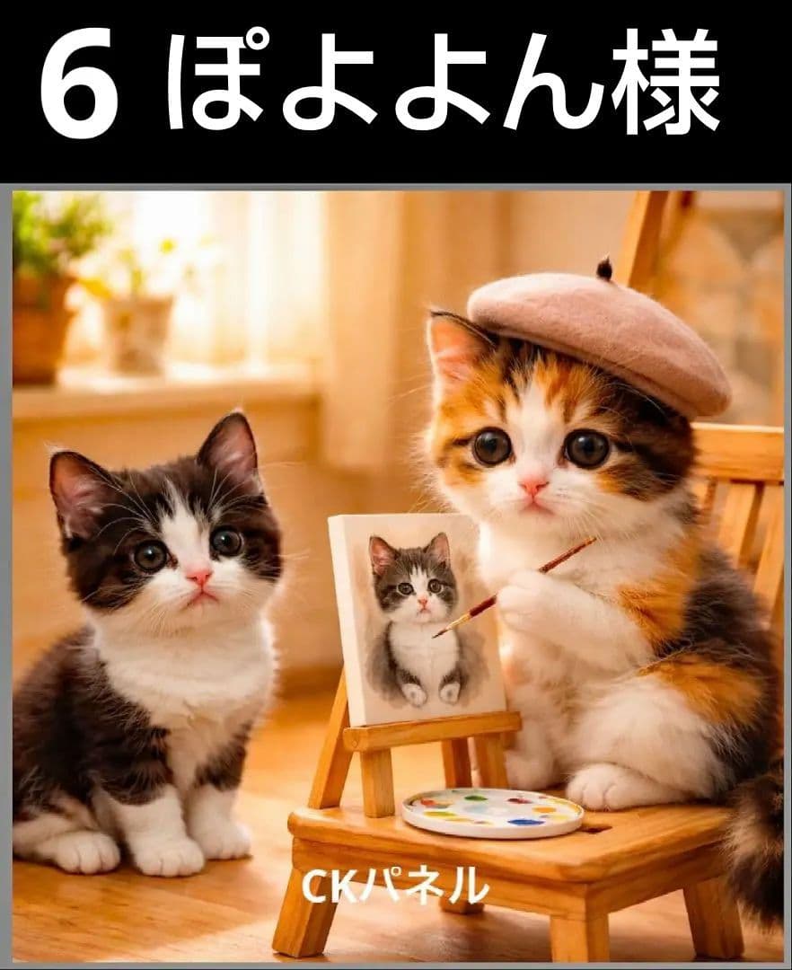 オーダーページ　ハンカチ　376絵画ねこちゃん柄　ハンドメイド2/22