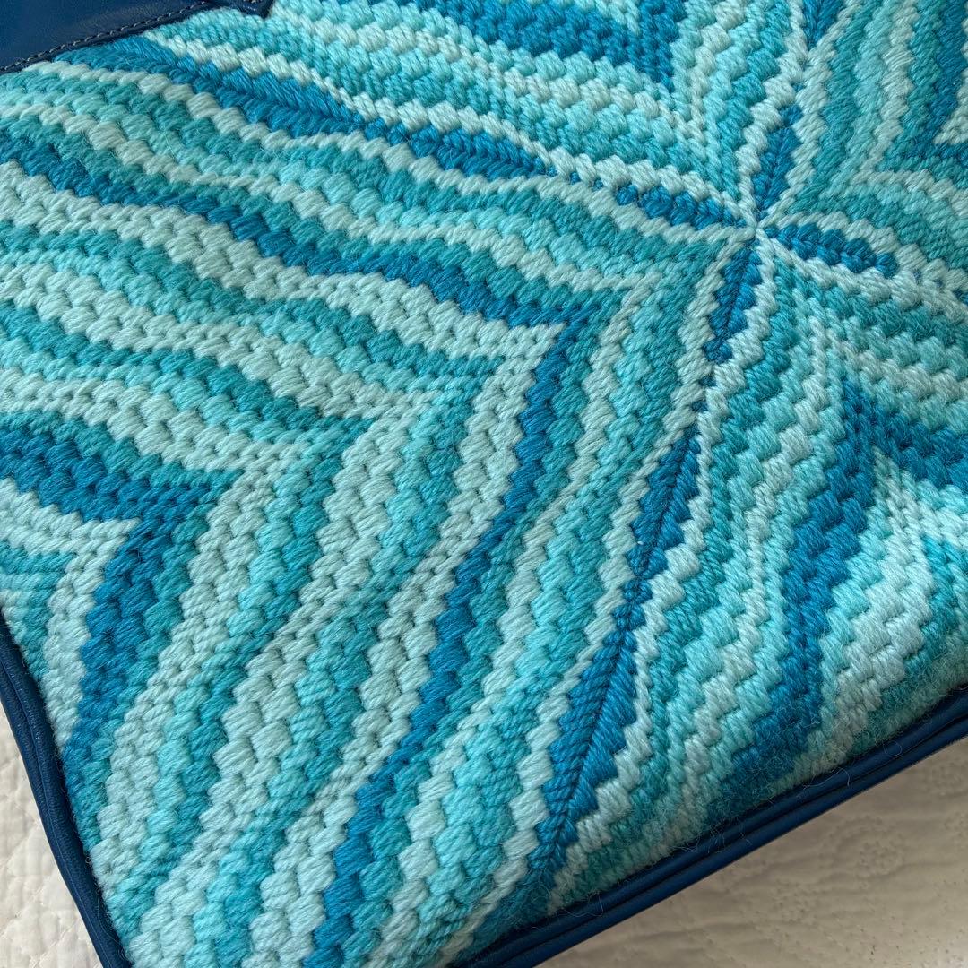 ハンドメイド ニードルポイント レザーバッグ