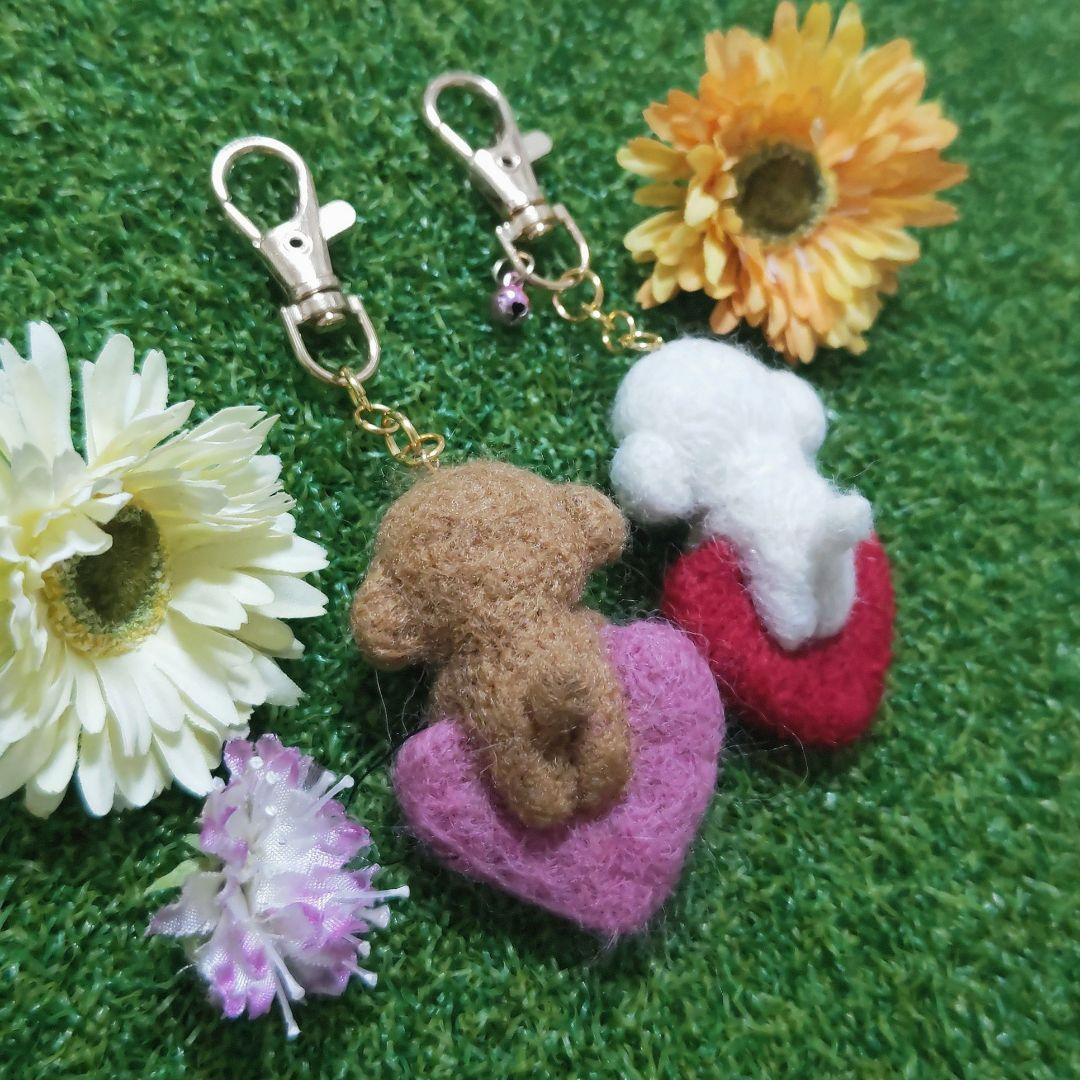 ちびもか　羊毛フェルト　キーホルダー　4点セット
