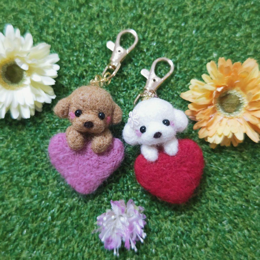 ちびもか　羊毛フェルト　キーホルダー　4点セット