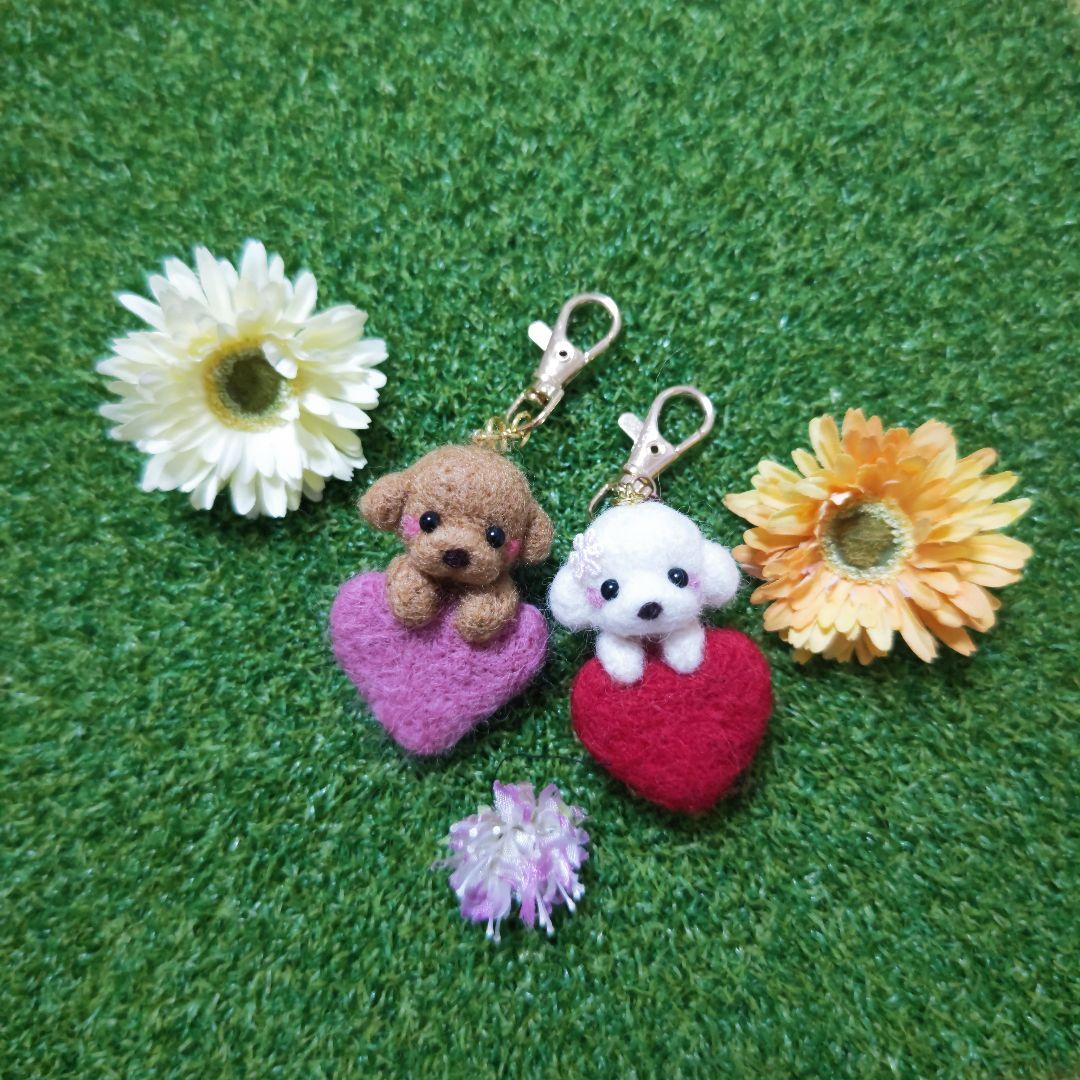 ちびもか　羊毛フェルト　キーホルダー　4点セット