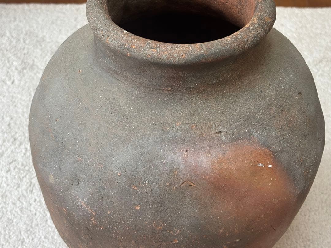 古備前　焼き締め古壺　古美術　置物飾り