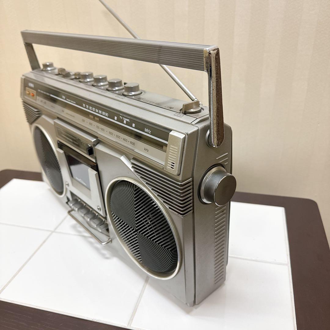AIWA CS-50 日本製 ラジカセ シルバー FM/AM受信OK 昭和レトロ