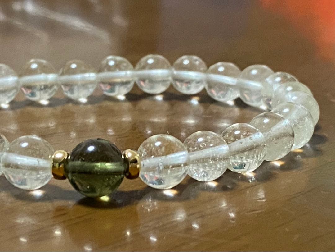 超希少♡モルダバイト＆リビアングラス デザインブレスレット