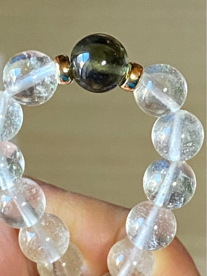 超希少♡モルダバイト＆リビアングラス デザインブレスレット