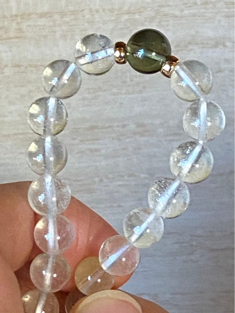 超希少♡モルダバイト＆リビアングラス デザインブレスレット