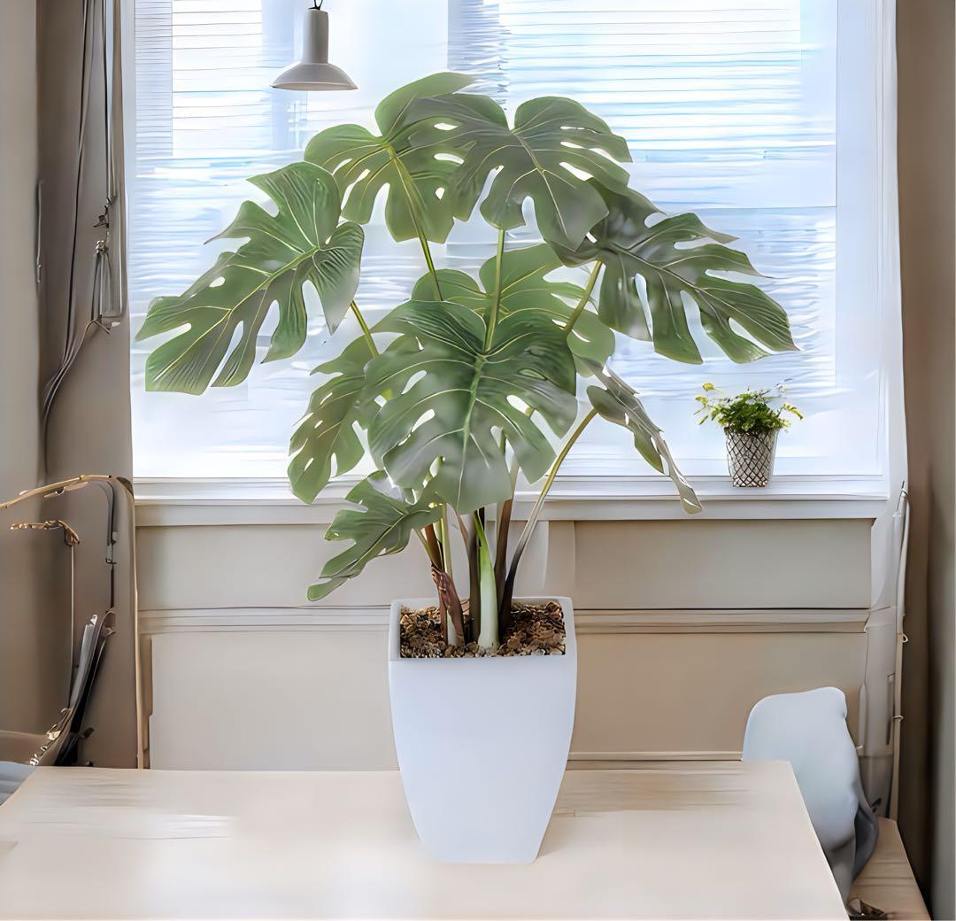 光触媒　人工観葉植物　ウォールグリーン　フェイクグリーン　モンステラポット40
