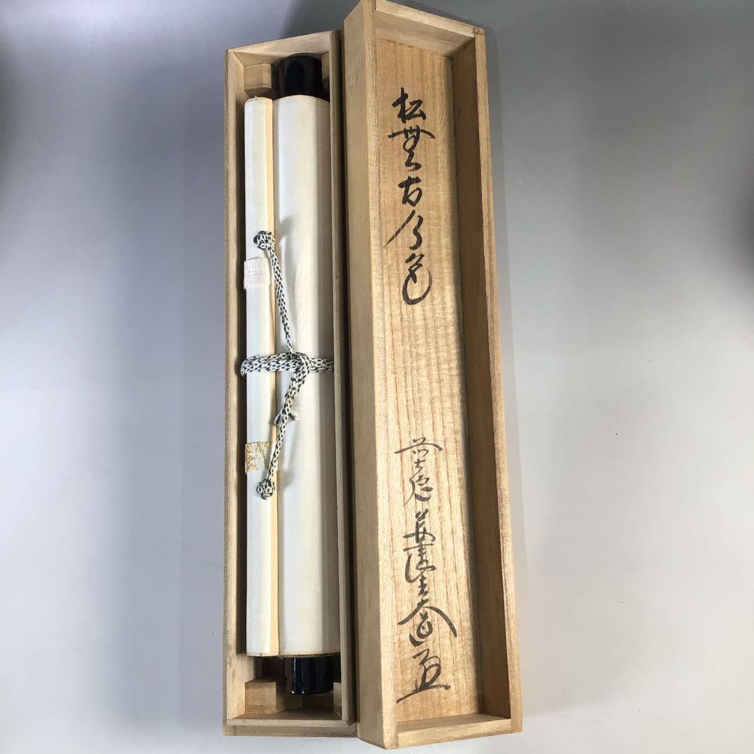 Ｊ２６８　掛軸　大徳寺　西垣大道　『松無古今色』　共箱　『真作』　肉筆　一行書