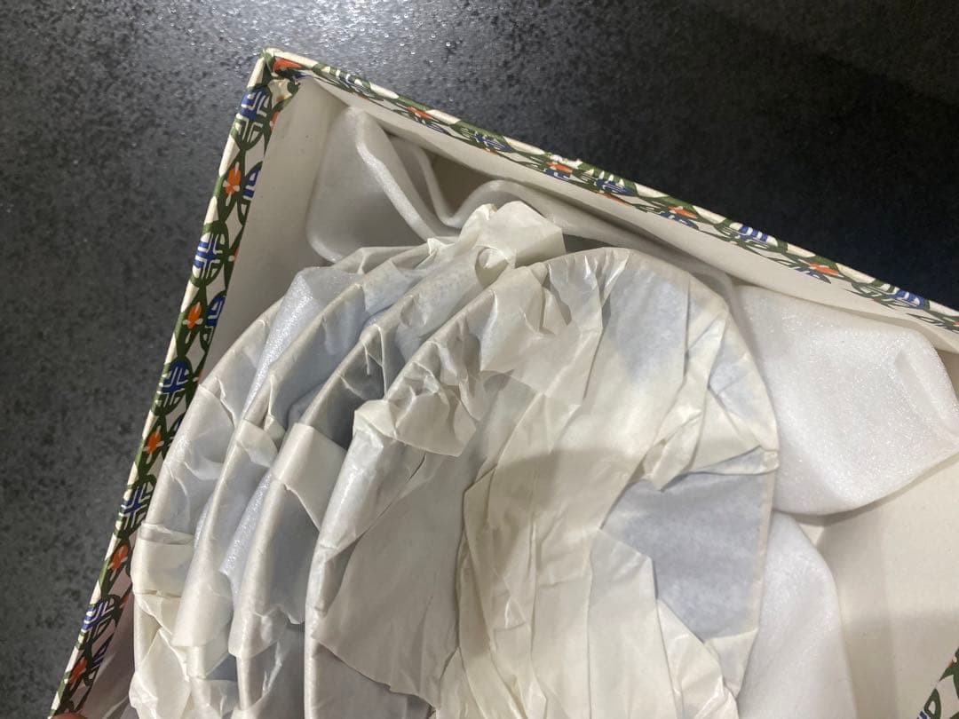 4枚セット 有田焼き 他 青い陶器の平皿 直径約20cm 専用箱付き 年代物