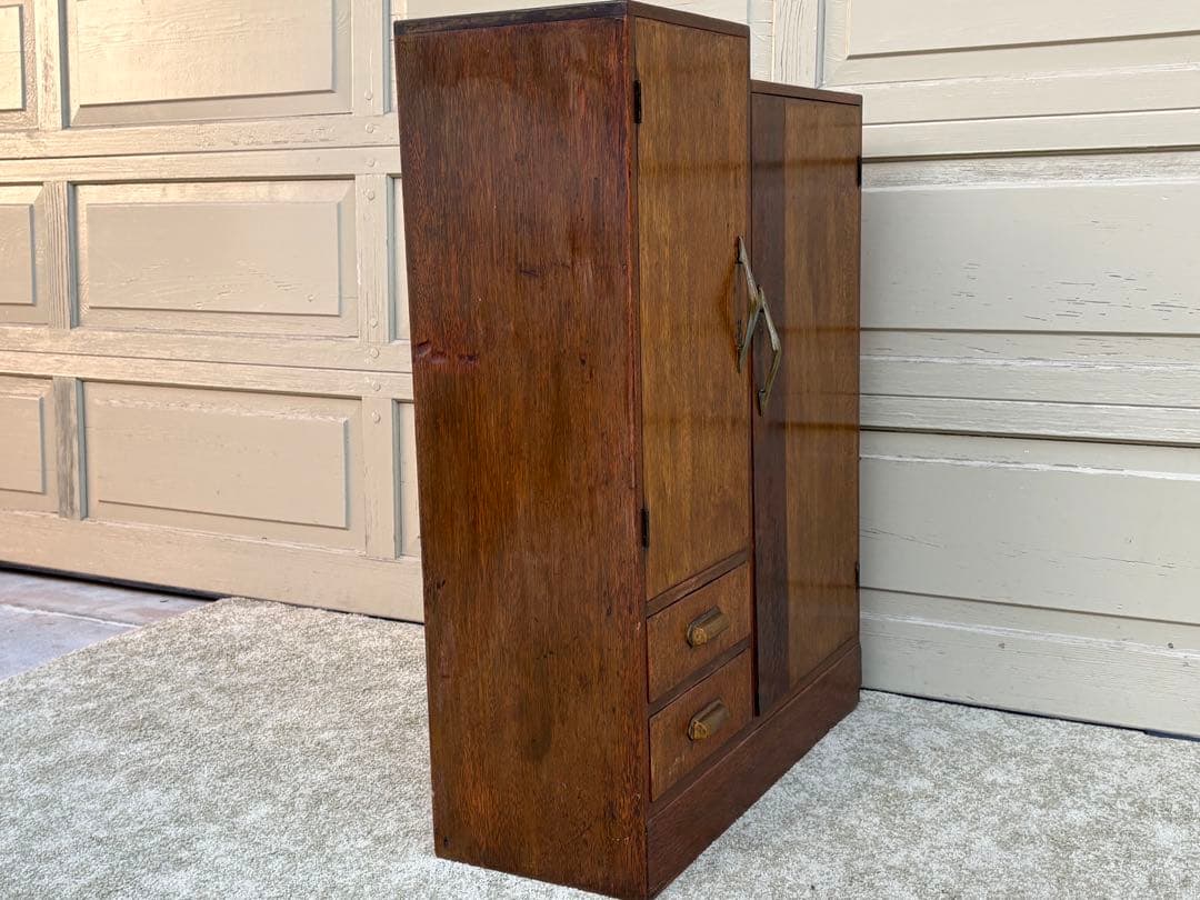 昭和レトロ 木製キャビネット 国産ヴィンテージ 英国調 クラシック 収納棚