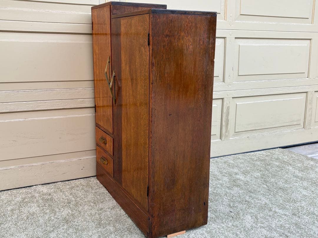 昭和レトロ 木製キャビネット 国産ヴィンテージ 英国調 クラシック 収納棚