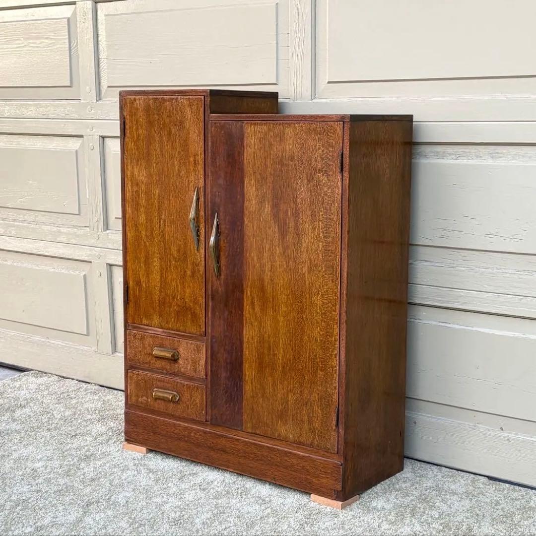 昭和レトロ 木製キャビネット 国産ヴィンテージ 英国調 クラシック 収納棚