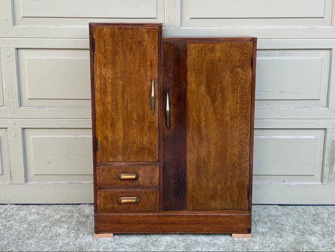 昭和レトロ 木製キャビネット 国産ヴィンテージ 英国調 クラシック 収納棚