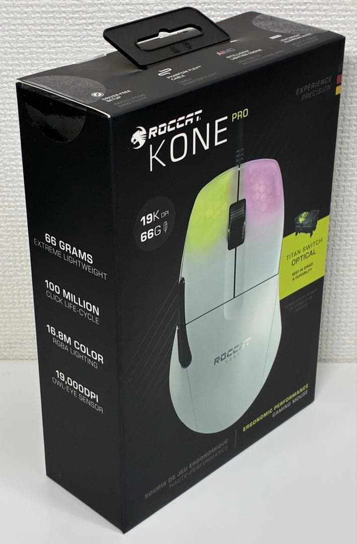 未開封 ROCCAT ゲーミングマウス Kone Pro 有線 ホワイト