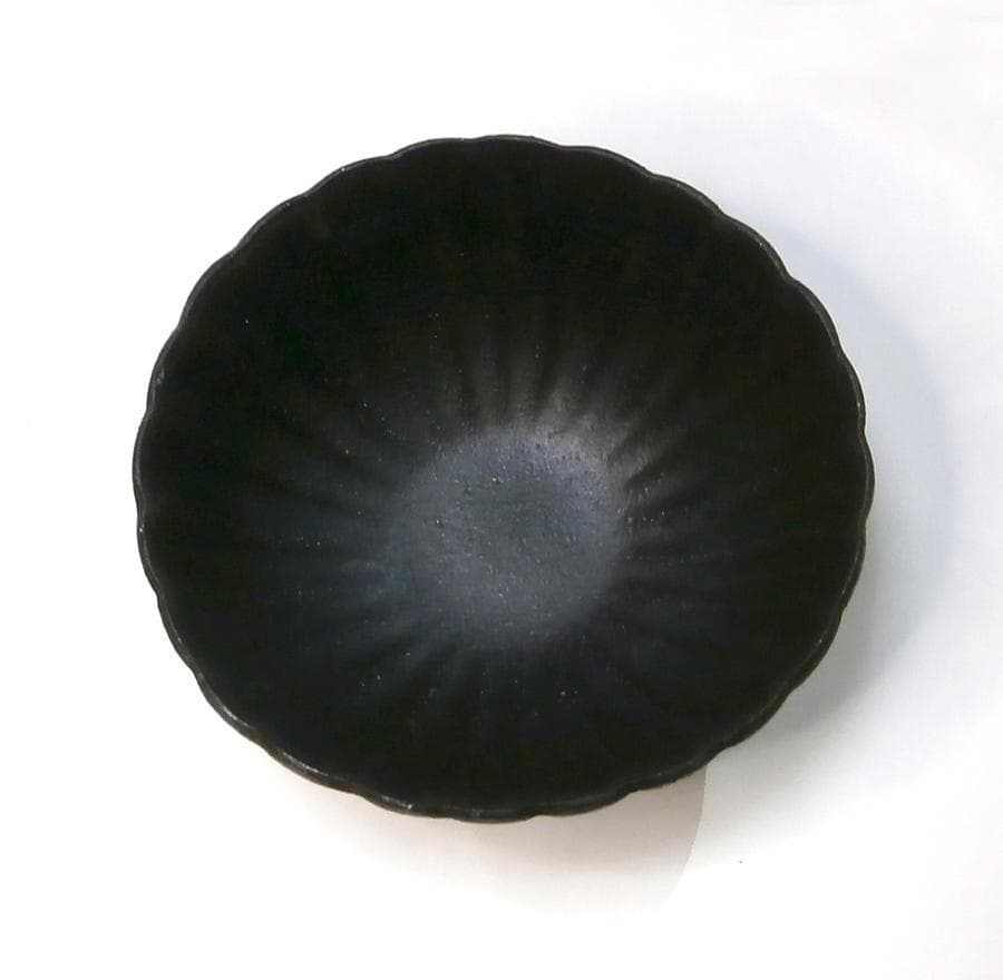 高島大樹 黒釉輪花 2008年初出し 新品未使用 深鉢 どんぶり 鉢 うつわ 丼