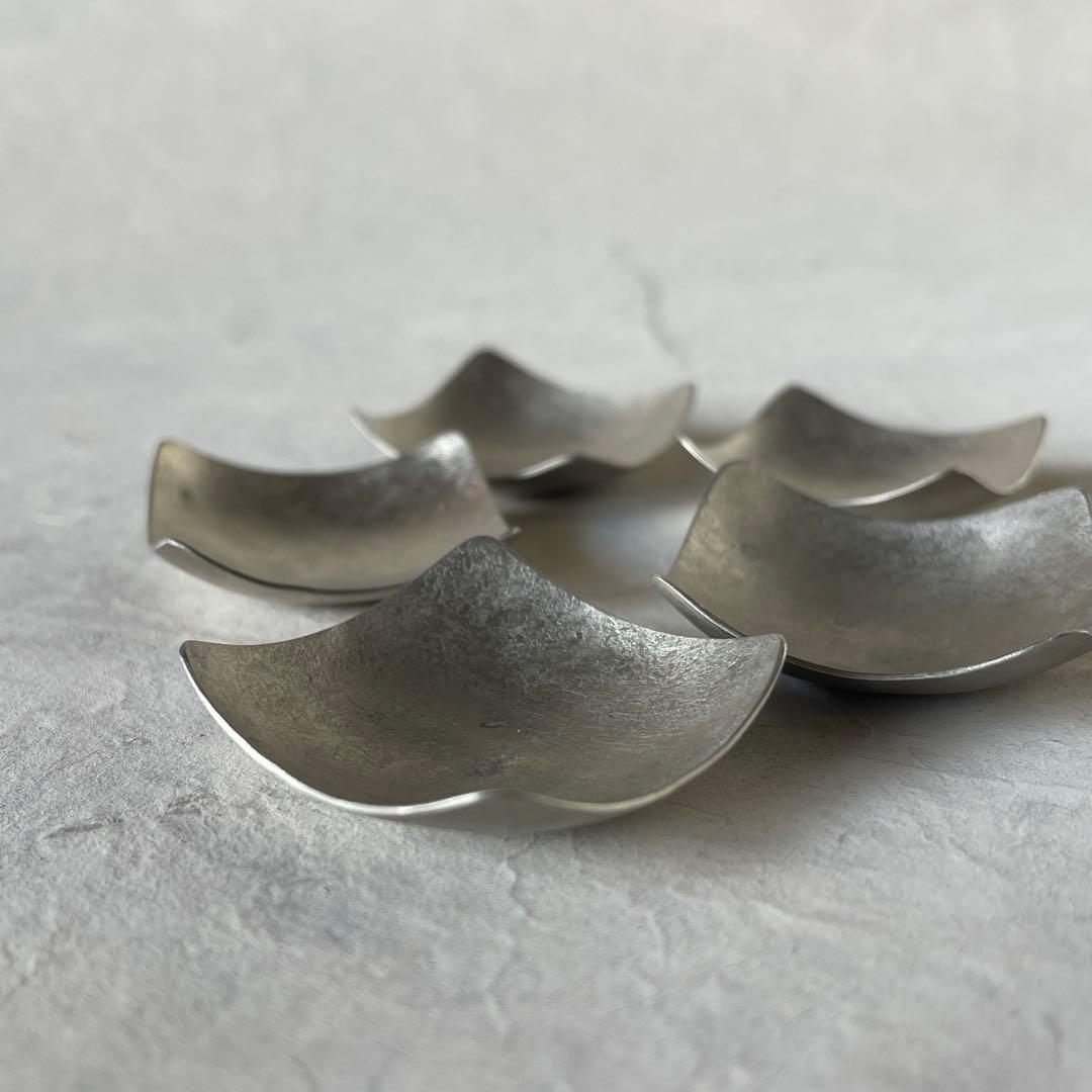 坂野友紀 箸置き/豆皿5枚セット 洋白希少 大人気