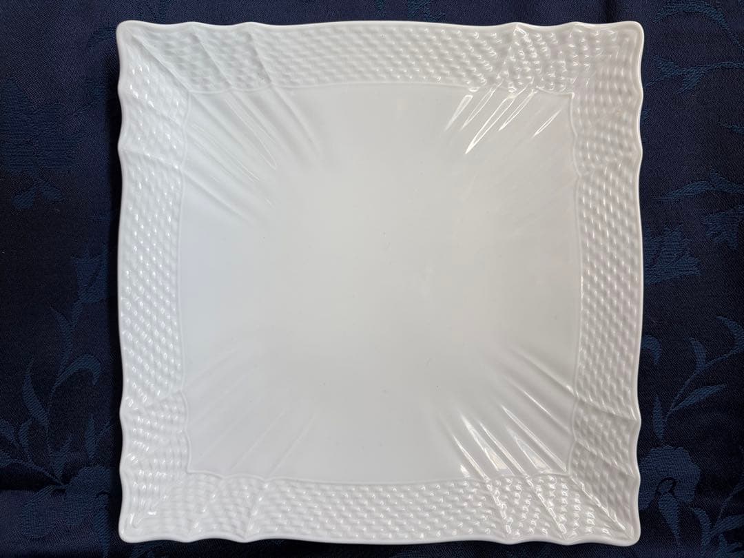 リチャードジノリ　ベッキオホワイト　スクエア皿　22X22 美品