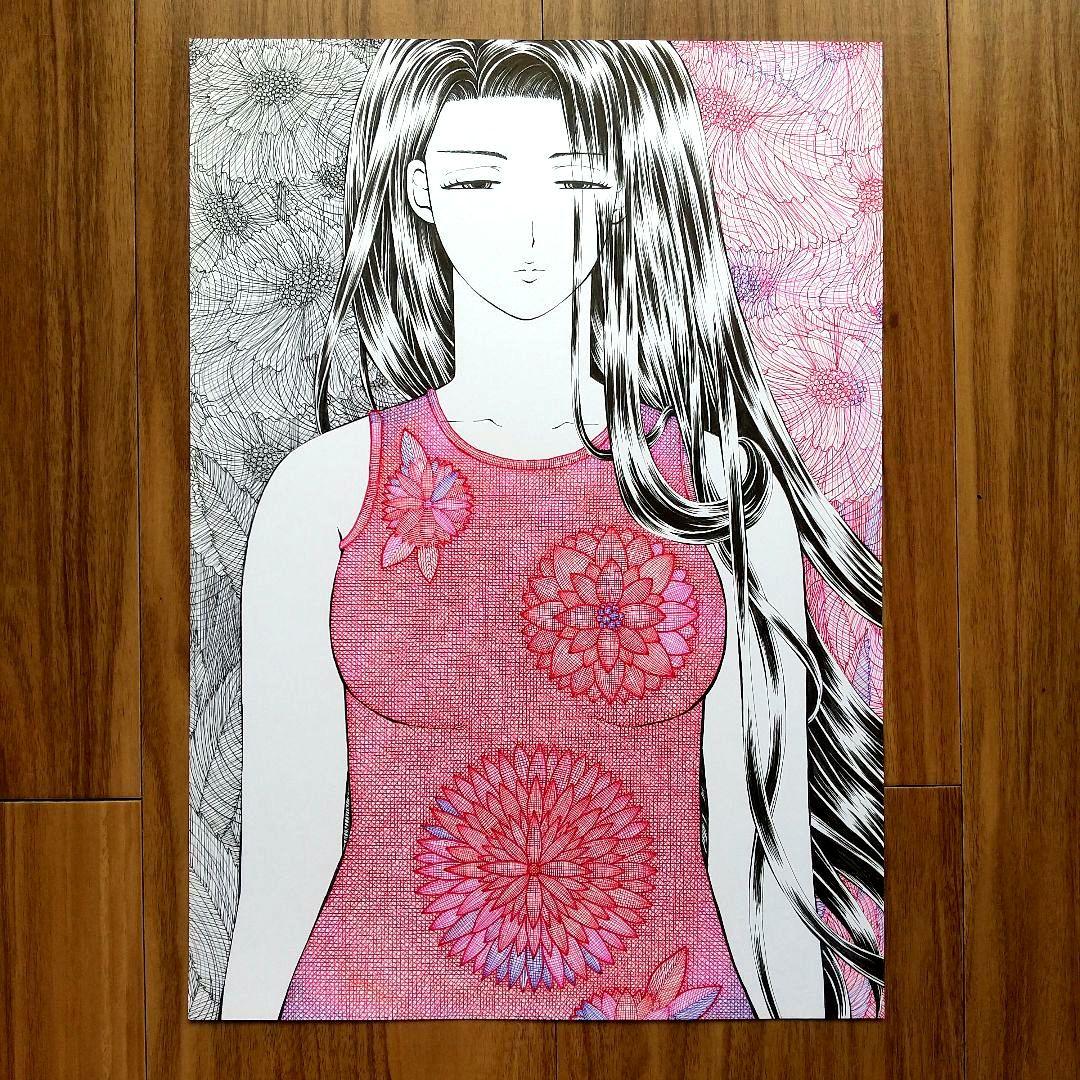 原画 「赤い花」