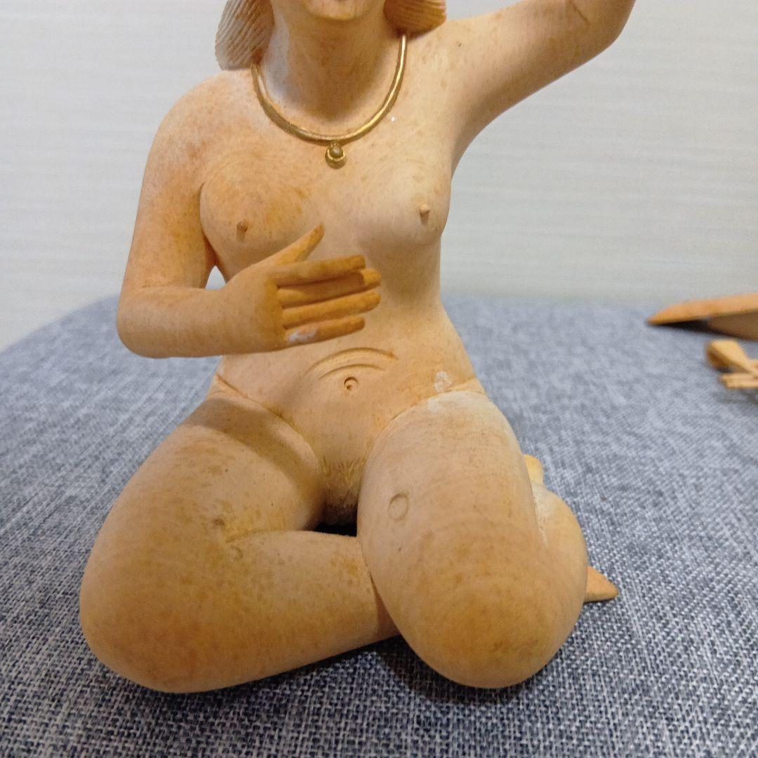 木製女性彫刻 仏教美術秘宝 裸弁天像 弁財天 置物 仏像 細密彫刻 骨董品