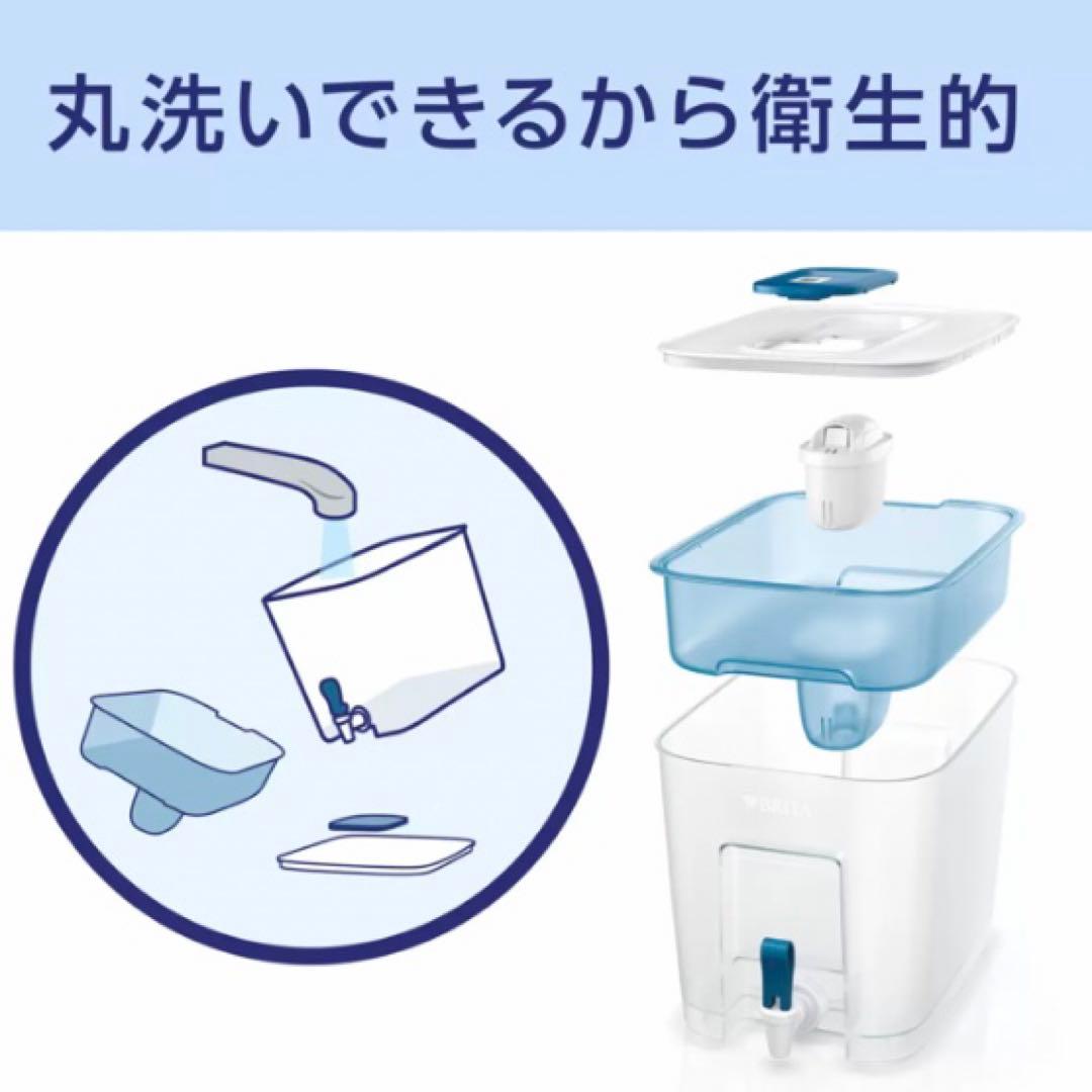 BRITA タンク型浄水器 フロー カートリッジ３個付き ろ過水容量4.85L