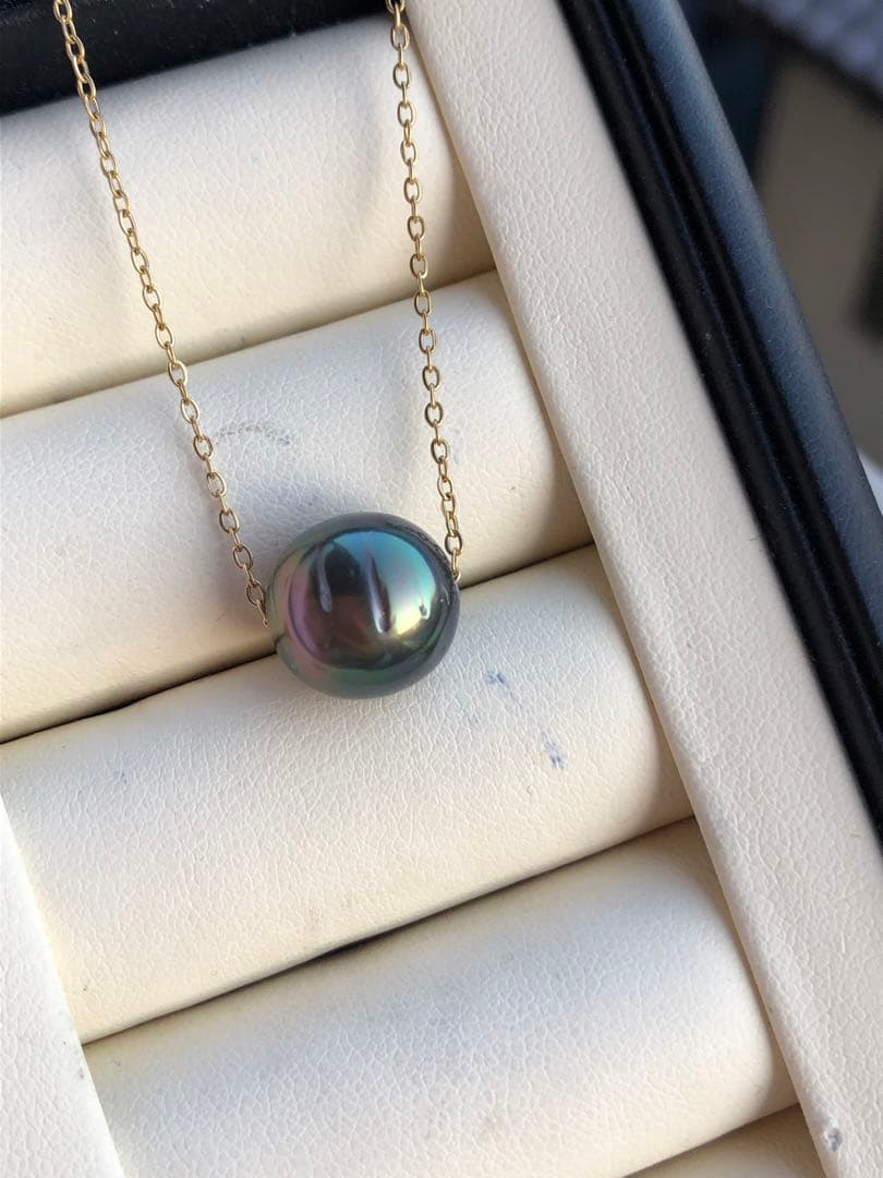 ピーコック　黒蝶真珠ネックレスPJ10