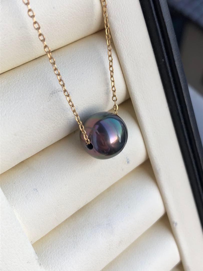 ピーコック　黒蝶真珠ネックレスPJ10