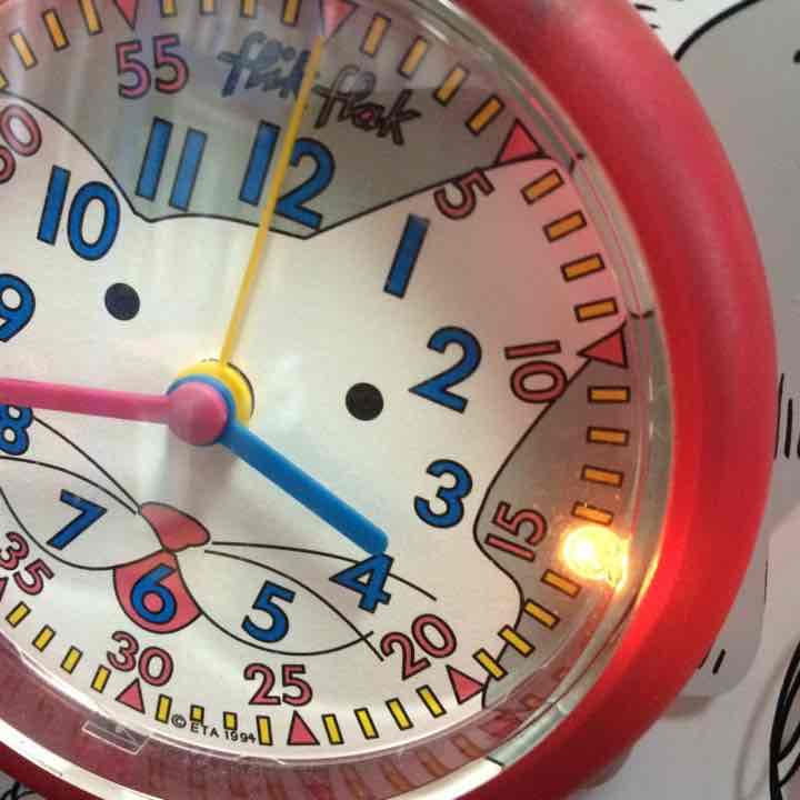 swatch flik flak 置時計 猫 アラーム付き スウォッチ
