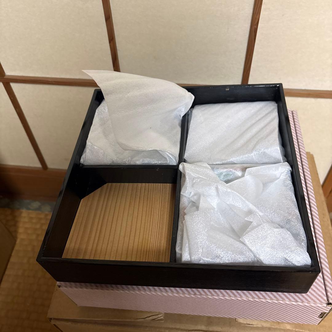 S*a様 漆器 松花堂弁当 仕切り 食器付き 溜塗 木製　5箱　未使用