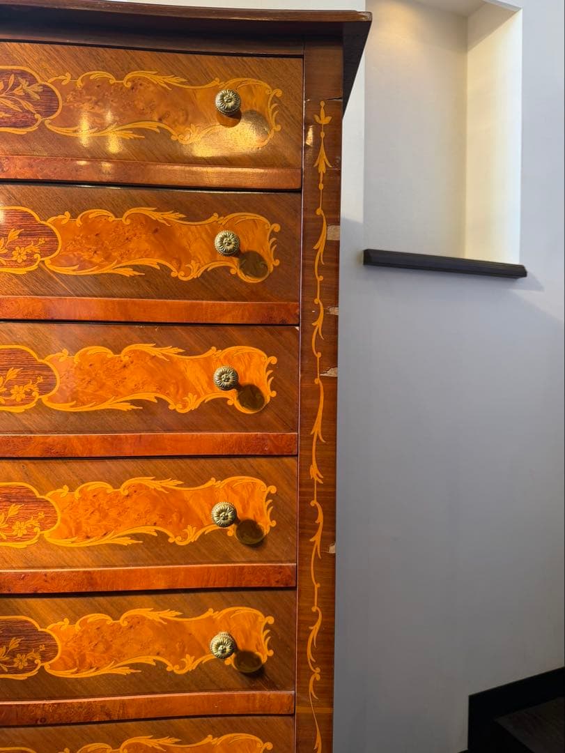 イタリア製 象嵌 チェスト 猫脚 アンティーク家具 ヨーロピアン クラシック