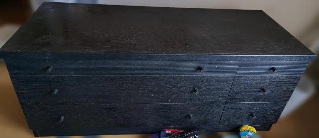 黒い木目調 ローチェスト（整理ダンス） 3段