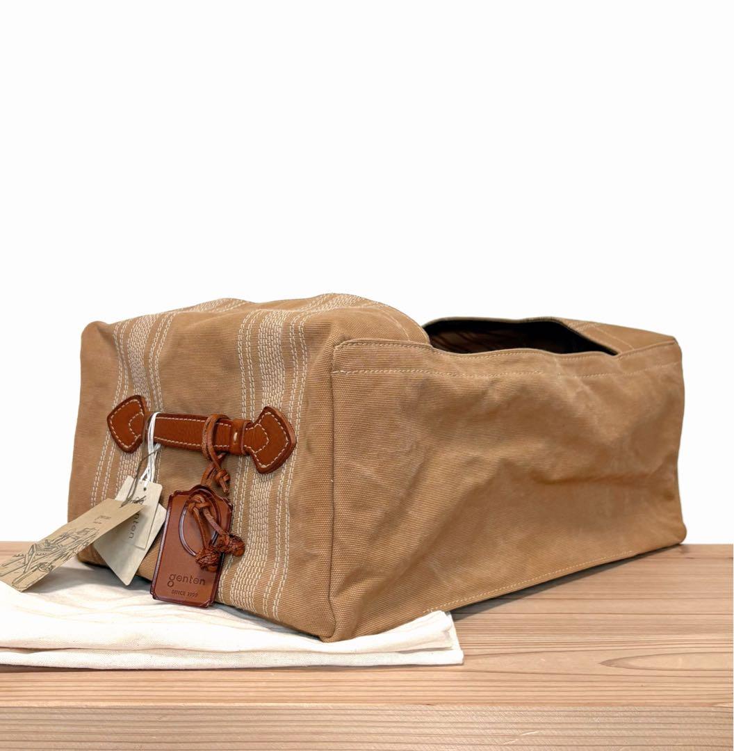 極美品　genten　ゲンテン　キャンバス × レザー　収納ボックス　ケース