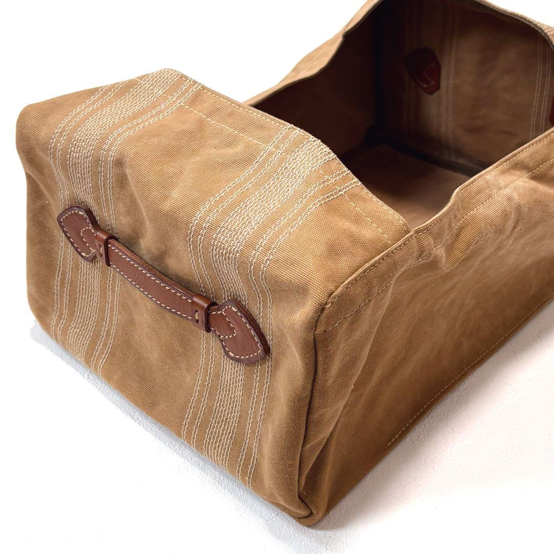 極美品　genten　ゲンテン　キャンバス × レザー　収納ボックス　ケース