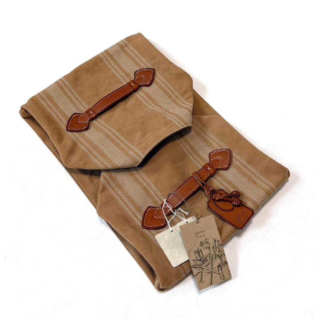 極美品　genten　ゲンテン　キャンバス × レザー　収納ボックス　ケース