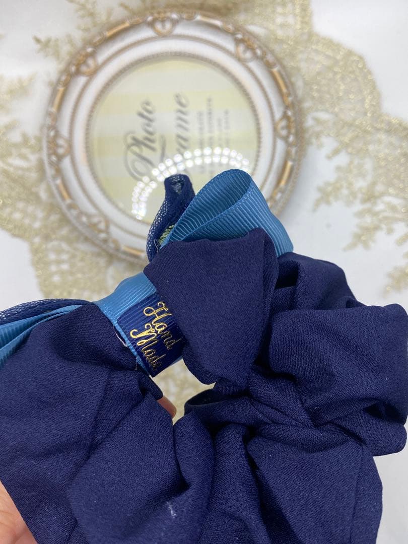 いっち様　2248インド刺繍リボン☆ボリューム　シュシュ　ハンドメイド