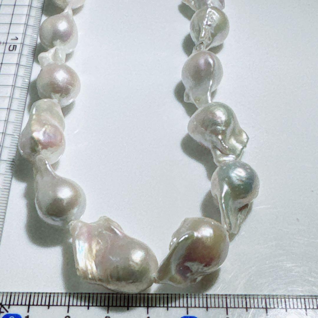 オイスターパール淡水パール美品オイスターパールネックレスNO25-2505