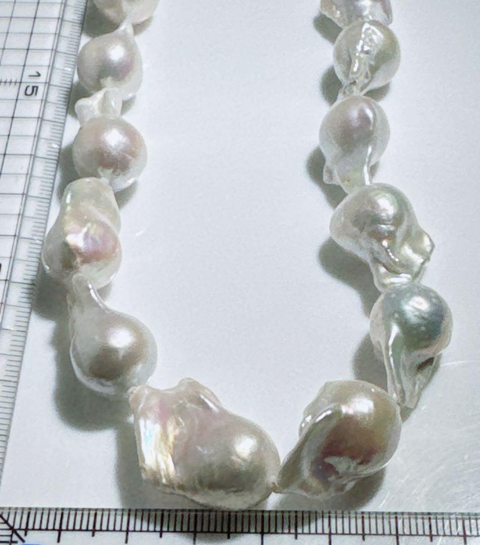 オイスターパール淡水パール美品オイスターパールネックレスNO25-2505