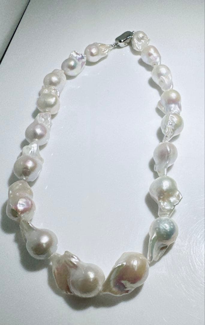 オイスターパール淡水パール美品オイスターパールネックレスNO25-2505